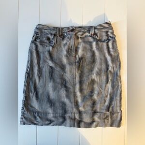 Boden Navy and White Striped Pencil Skirt